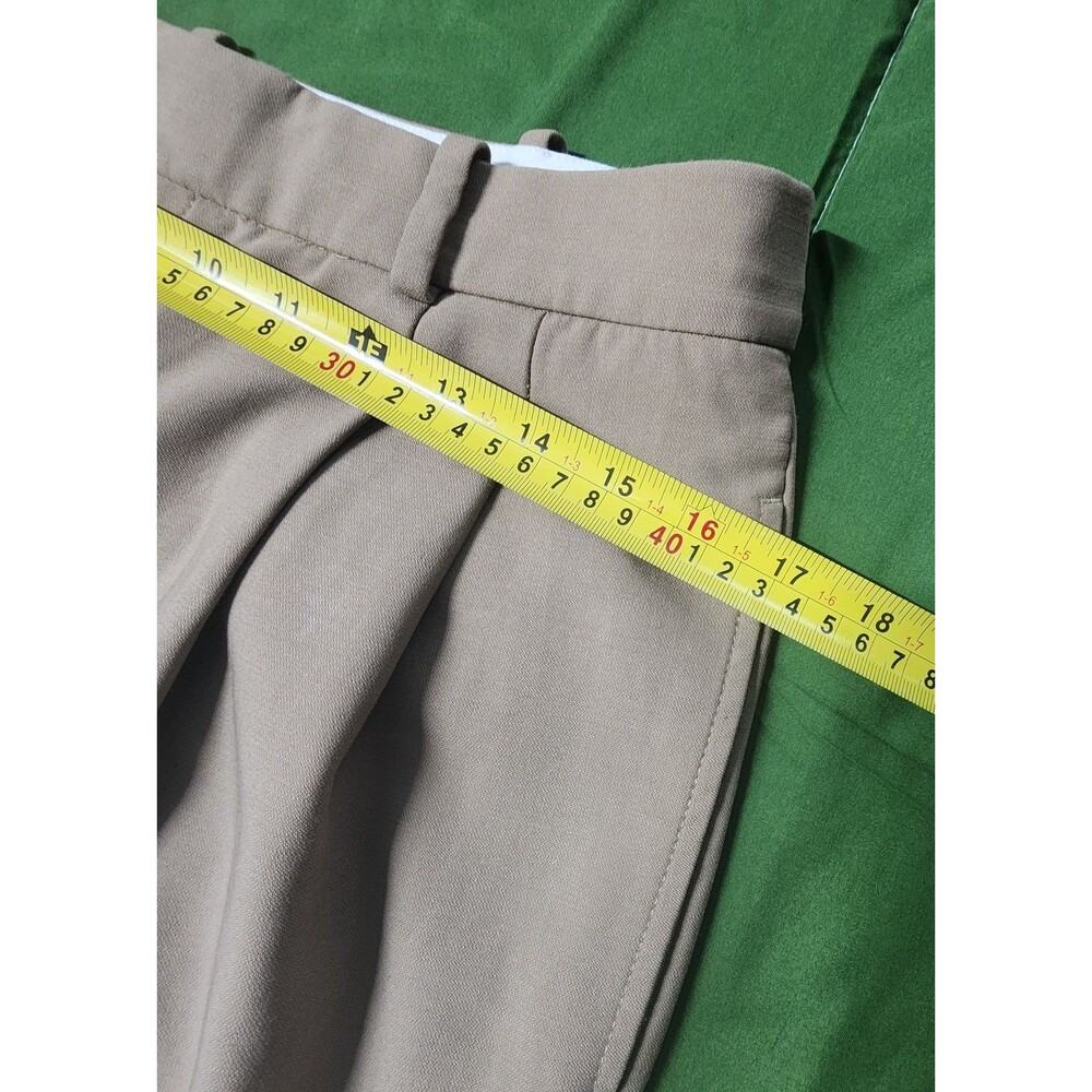 Vintage Ralph Lauren Baggy Wide Cuffed Legs Women's Pants Beige Size 10 - Picture 8 of 16